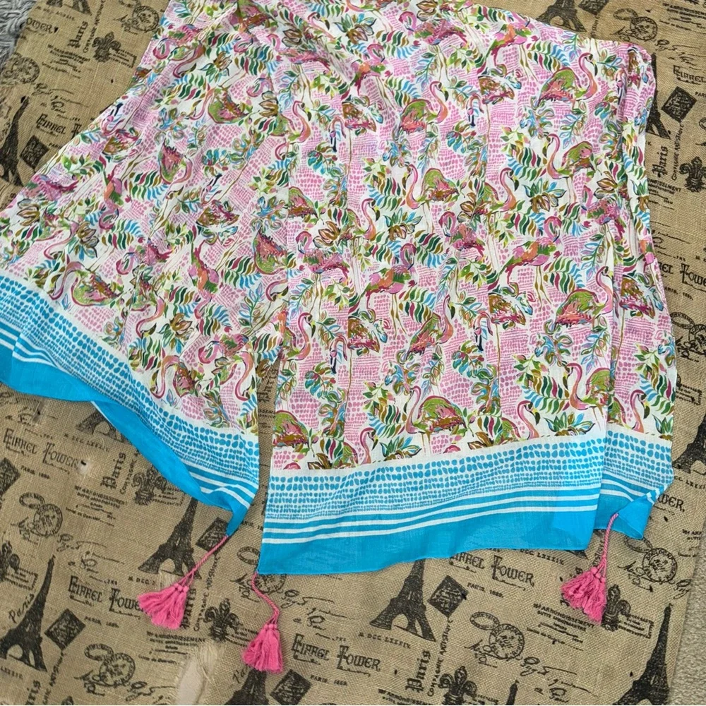 Charlie Paige NWT! Pink/ Multi Flamingo Print Scarf
Made In India - Picture 10 of 14